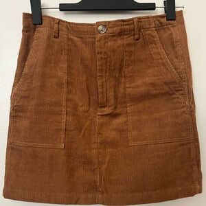 VERY J Brown Corduroy Mini Skirt